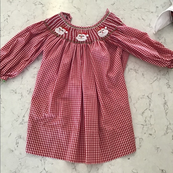 santa smocked dress